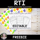 RTI- Progress Monitoring Recording Pages Editable FREEBIE