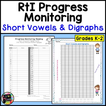 Preview of RtI Progress Monitoring | Short Vowels and Digraphs