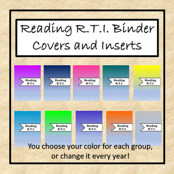 Preview of RTI Reading Binder Covers and Insert Pages