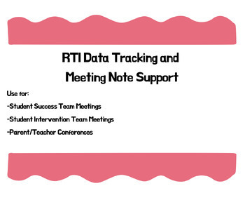 Preview of RTI Reading Data Collection and Notes