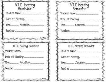 Preview of RTI Reminder of Meeting
