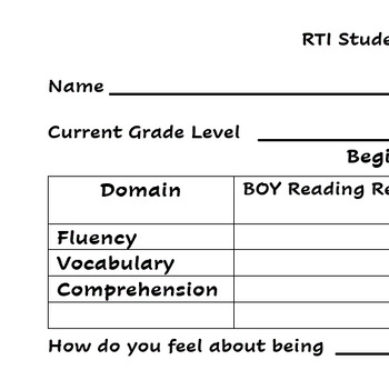 Preview of RTI Student Data Tracker Editable