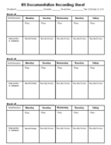 RTI TIer 2 or 3 Intervention Recording Sheet (Lesson Plans)