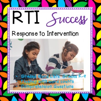 Preview of Digital RTI Reading document forms word lists fluency comprehension BUNDLE