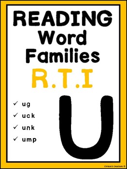 Preview of Word Families and sight word reading Intervention: 'U'