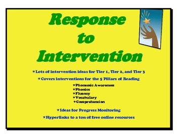 Preview of RTI:Response to Intervention-Intervention Ideas for All Areas of Reading