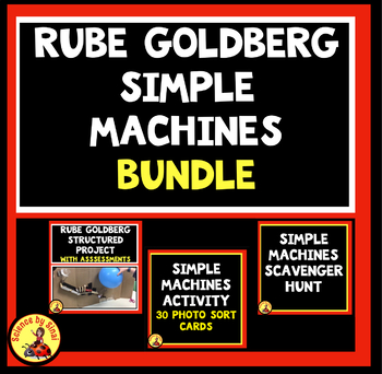 Preview of RUBE GOLDBERG AND SIMPLE MACHINES UNIT-Rubric, Digital Scavenger Hunt, Task Card