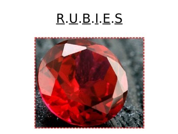 Preview of RUBIES! Multiple Choice Test Taking Acronym and Strategies Minilesson
