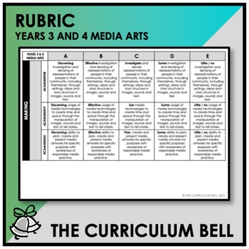 Preview of RUBRIC | AUSTRALIAN CURRICULUM | YEARS 3 AND 4 MEDIA ARTS