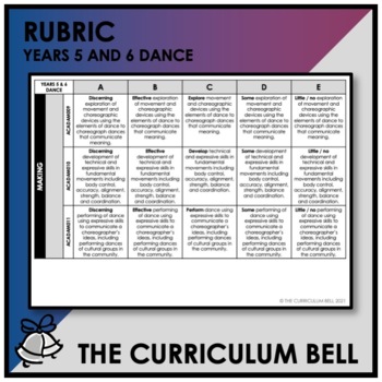 Preview of RUBRIC | AUSTRALIAN CURRICULUM | YEARS 5 AND 6 DANCE