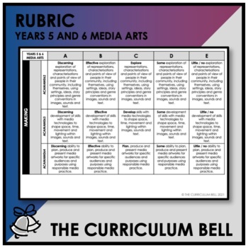 Preview of RUBRIC | AUSTRALIAN CURRICULUM | YEARS 5 AND 6 MEDIA ARTS