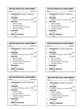 Preview of Post-it RUBRIC: How to Sew a Button