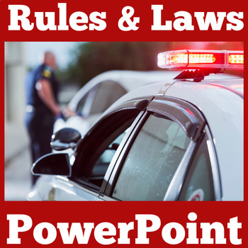 Preview of RULES AND LAWS PowerPoint Activity Lesson Community Citizens 1st 2nd 3rd Grade