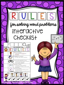 Preview of R.U.L.E.S. Interactive Math Checklist for Solving Word Problems