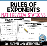 RULES OF EXPONENTS STATIONS