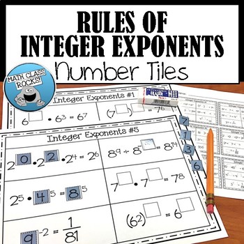 Preview of INTEGER EXPONENTS ACTIVITY