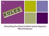 R.U.L.E.S for Solving Linear Equation Word Problems Powerpoint