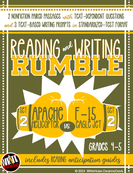 Preview of RUMBLE! 2 Info Passages, Text-Dependent ?s, 3 Text-Based WRITING Prompts Gr 4-6