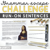 Run On Sentences Grammar Activity Escape Room Challenge, P