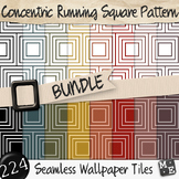 RUNNING CONCENTRIC SQUARE BUNDLE Seamless Pattern Backgrou