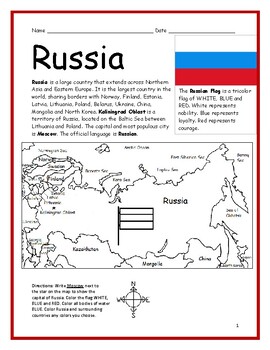 RUSSIA Introductory Geography Worksheet By Interactive Printables   Original 3850785 1 