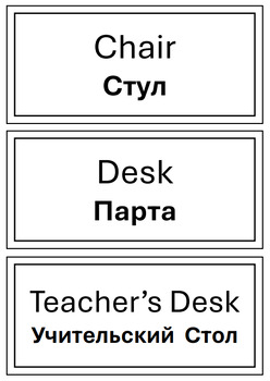 Preview of RUSSIAN CLASSROOM LABELS | 15 Simple, Black & White ESOL Labels