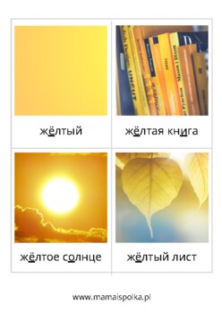 Preview of RUSSIAN - COLORS - Flashcards, FREE