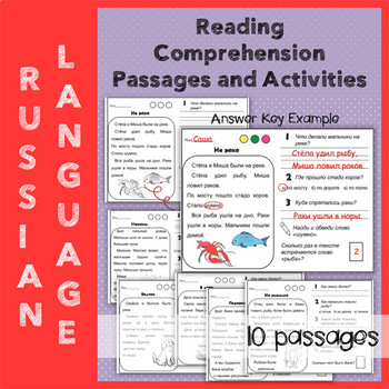 Preview of RUSSIAN:  Level D Reading Comprehension Passages and Questions