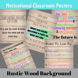 RUSTIC WOOD - Motivational Growth Mindset Classroom Poster Set