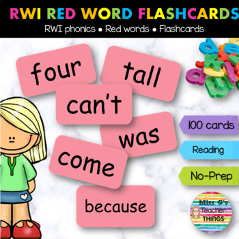 Preview of RWI Read Write Inc Red Word Flashcards Set 1 to 4 Phonics Reading