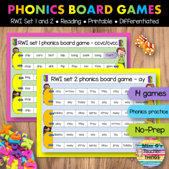 Preview of RWI Phonics Board Games: 14 Fun & Engaging Games for Mastering Phonics Set1 Set2