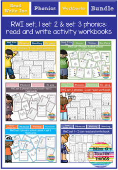 Preview of The Complete RWI Phonics Workbook Bundle: All Activity Books with flashcards