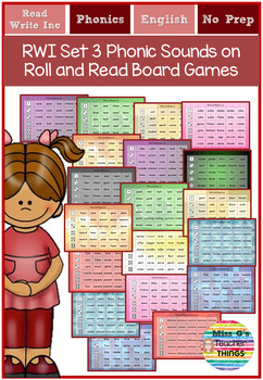 Preview of Read Write Inc (RWI) phonics set 3 sounds: Roll and Read colourful board games