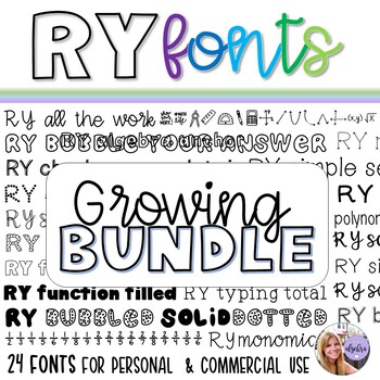 Preview of RY Fonts - Growing Bundle!