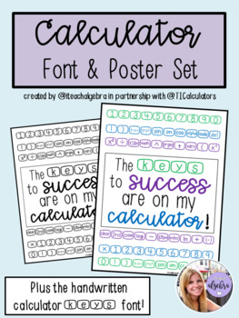 Preview of RY Fonts - RY TI Calculator Font and Poster - FREEBIE!