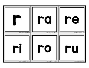 Ra Re Ri Ro Ru Picture Cards in Spanish (tarjetas fichas con fotos)