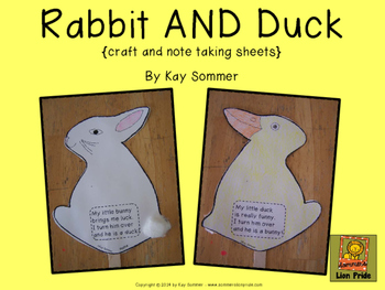 Preview of Rabbit AND Duck {craft and note taking sheets} FREE