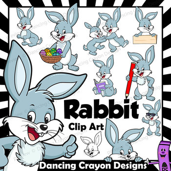 Preview of Rabbit Clip Art with Signs - Easter Bunny Clip Art