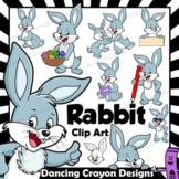 Rabbit Clip Art with Signs - Easter Bunny Clip Art