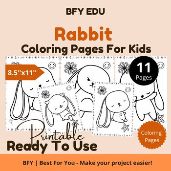 Preview of Rabbit*Coloring Pages For Kids 8.5x11 11 pages