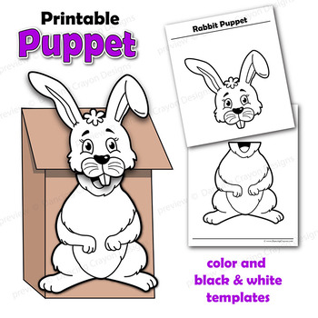 Bunny: Paper Bag Puppet Pattern - Printable Worksheet | Paper bag puppets,  Puppet patterns, Puppet crafts