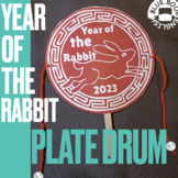 Rabbit Plate Drum Craft, Chinese Zodiac, Chinese New Year 