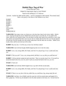 Preview of Rabbit Plays Tug of War: script from a Creek/Muscogee Tribe tale