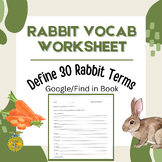 Rabbit Vocabulary/Definition Worksheet