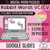 Rabbit Words (VC-CV)  - Digital Word Puzzles | Distance Le