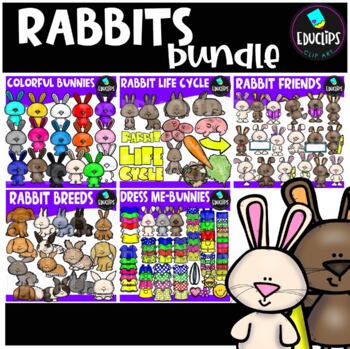 Preview of Rabbits Clip Art Bundle {Educlips Clipart}