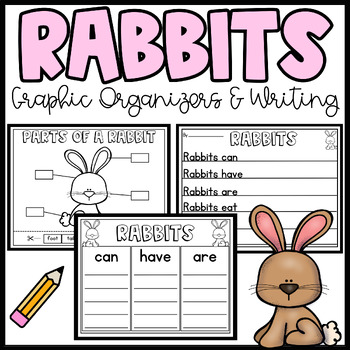 Preview of Rabbits- Graphic Organizers-Writing-Labeling Parts of a Rabbit- Spring Easter