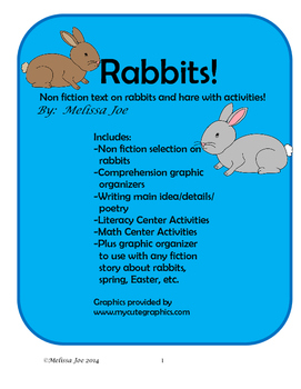 Preview of Rabbits!  Non fiction selection with math and literacy activities 40 pages