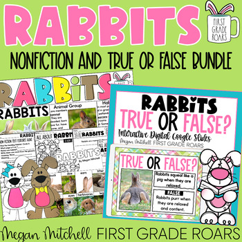 Preview of Rabbits Nonfiction Unit and True or False Google Slides Activity