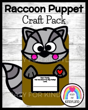 Preview of Raccoon Craft / Puppet: First Day of School and School to Home Connection